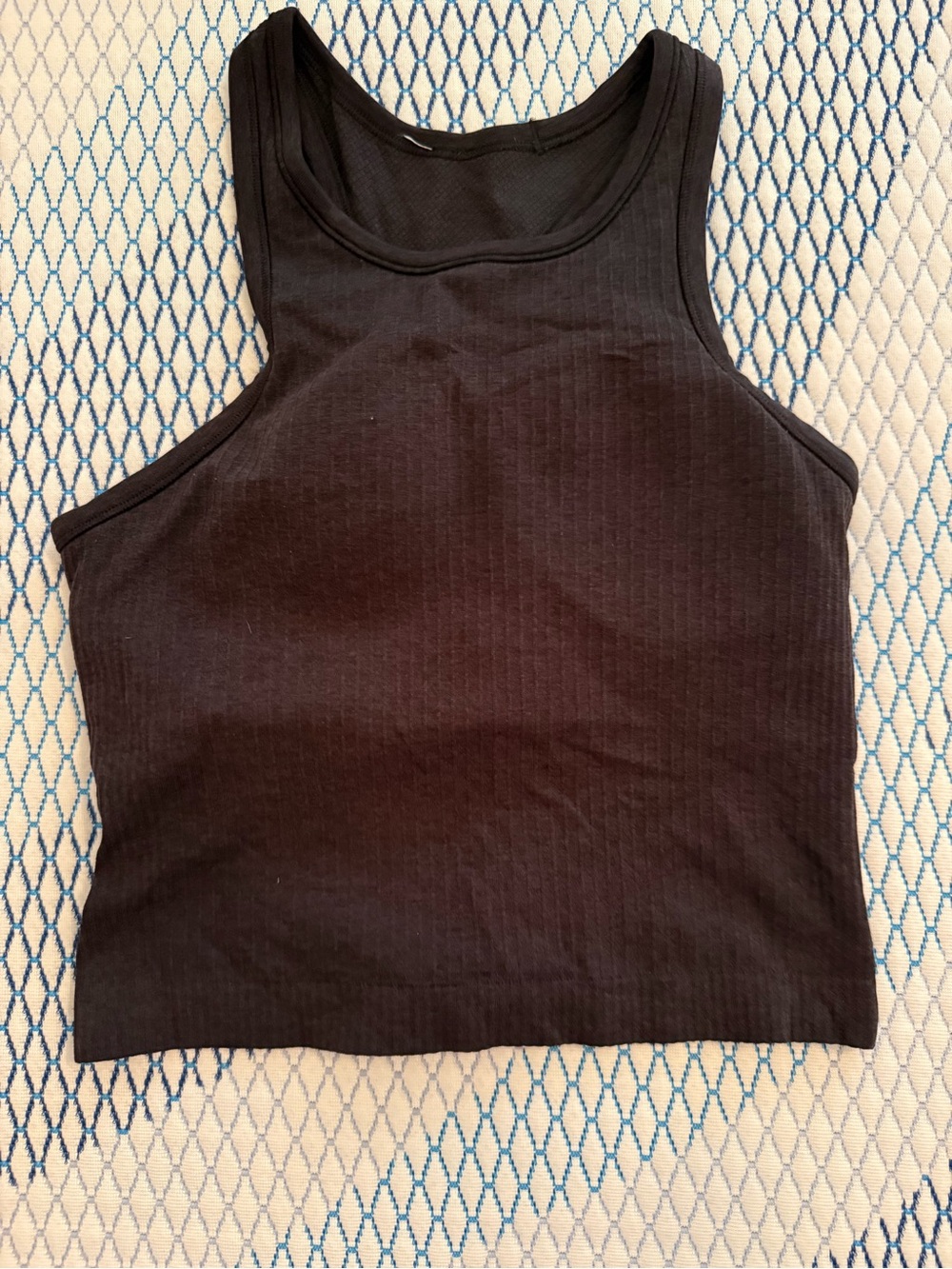 lululemon athletica Black Ribbed Cropped Tank